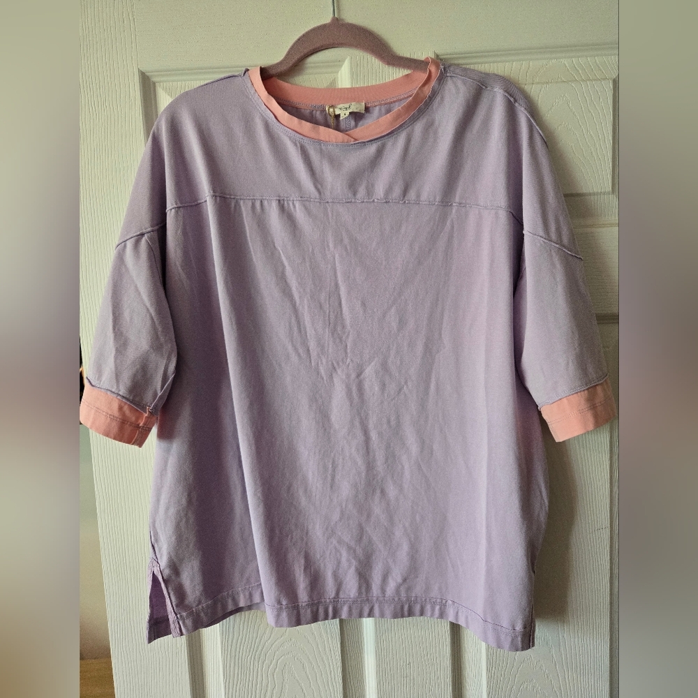 Easel Lavender and Pink Oversized T-Shirt
